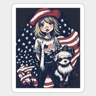 Patriotic Cat Mother Magnet